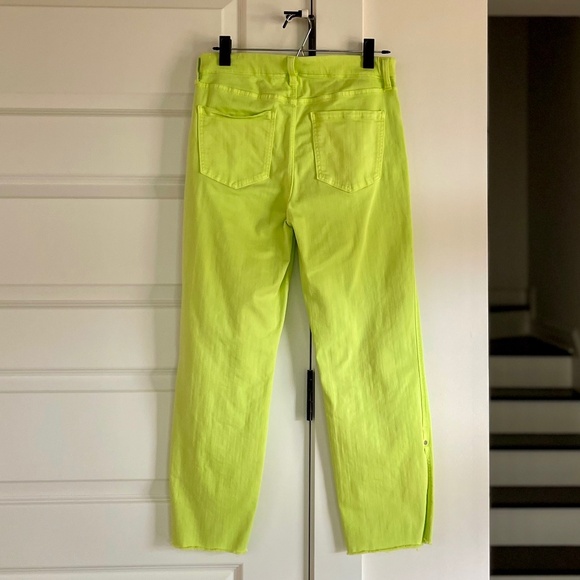 Liverpool Los Angeles Lime Green Gia Glider Pull-On Split Hem Ankle Jeans~Size 8 - Picture 3 of 8